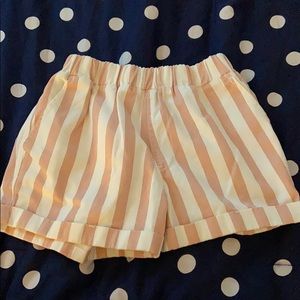 Pink and White striped shorts